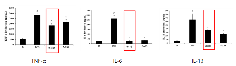 염증성 사이토카인(IL-6, TNF-α, IL-1β)